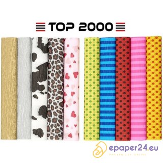 Bibuła marszczona Top 2000 Creatino 25x200cm mix wzory (10)
