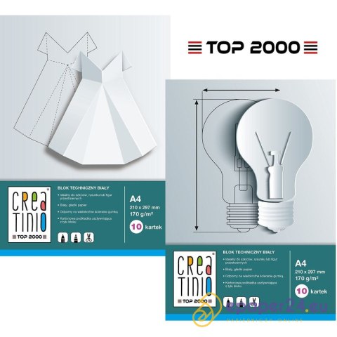 Blok techniczny Top 2000 Creatinio A4/10k biały Blok techniczny Top 2000 Creatinio A4/10k biały