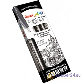 Cienkopisy Pentel PointLiner 0.05|0.1|0.3|0.5|0.8mm czarne