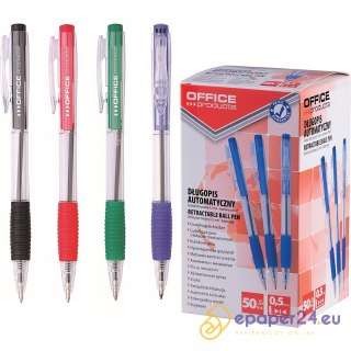 Długopisy Office Products 0.7mm czerwone (50)