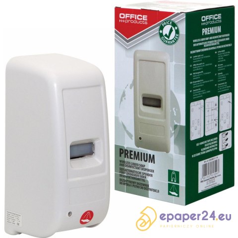 Dozownik do mydła Office Products 1L automatyczny biały Dozownik do mydła Office Products 1L automatyczny biały