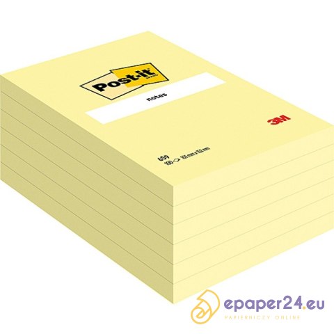 Karteczki Post-it 102x152mm (659) żółte (100) Karteczki Post-it 102x152mm (659) żółte (100)