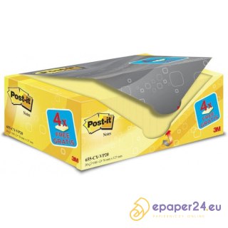 Karteczki Post-it 76x127mm (655CY-VP20) żółte (20x100)