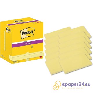 Karteczki Post-it Super Sticky 76x127mm (655-12SSCY) żółte (12x90)