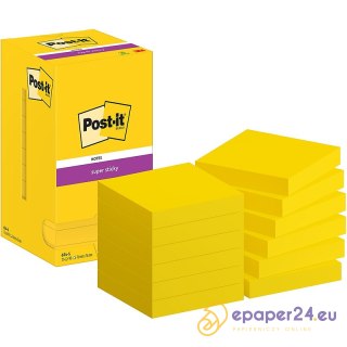 Karteczki Post-it Super Sticky 76x76mm (654-S) żółte (12x90)