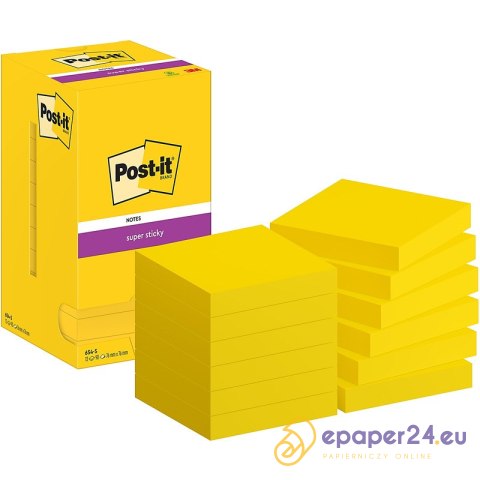 Karteczki Post-it Super Sticky 76x76mm (654-S) żółte (12x90) Karteczki Post-it Super Sticky 76x76mm (654-S) żółte (12x90)