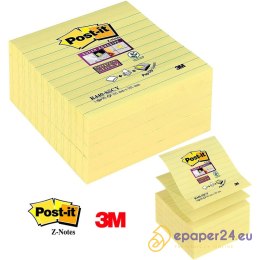 Karteczki Post-it Super Sticky Z-Notes 101x101mm linia (R440-SSCY) żółte (5x90)