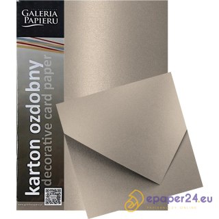 Karton ozdobny Galeria Papieru A4/250g Pearl stalowosrebrny (20)