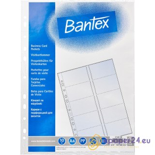 Koszulki na wizytówki Bantex 24x32cm/100µm krystaliczne (10)