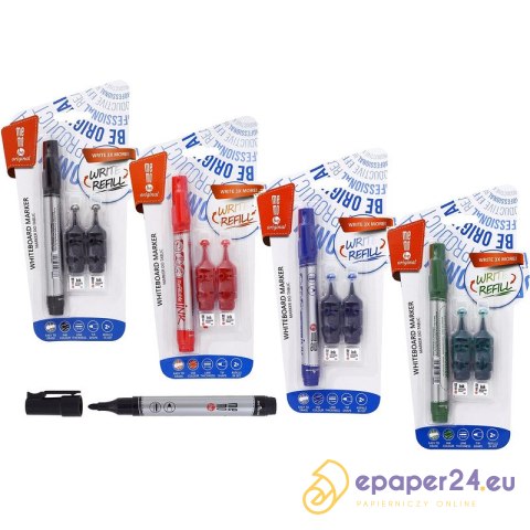Marker do tablic MemoBe MM010 (+ 2 tusze) niebieski Marker do tablic MemoBe MM010 (+ 2 tusze) niebieski