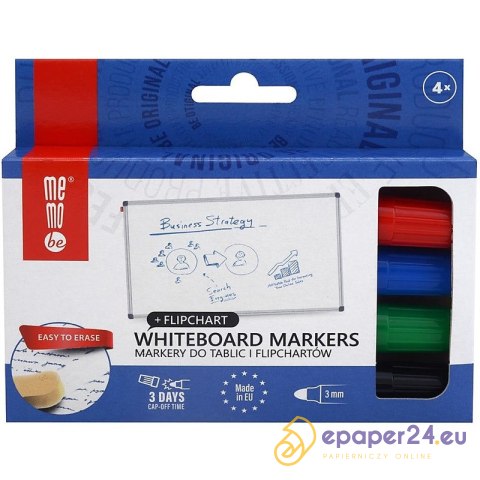 Markery do tablic MemoBe MM350 4 kolory Markery do tablic MemoBe MM350 4 kolory