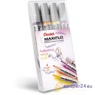Markery do tablic Pentel Maxiflo MWL5S 4 kolory