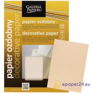 Papier ozdobny Galeria Papieru A4/110g Laid beżowy (50)