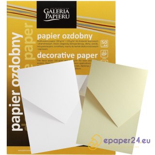 Papier ozdobny Galeria Papieru A4/120g Natte kremowy (50)