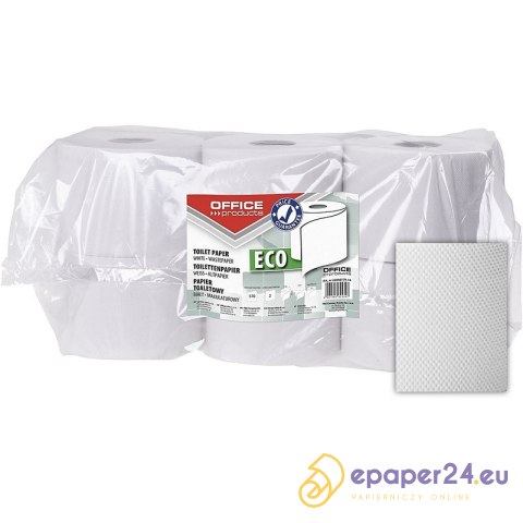 Papier toaletowy Office Products 63m 2w makulatura biały (12) Papier toaletowy Office Products 63m 2w makulatura biały (12)