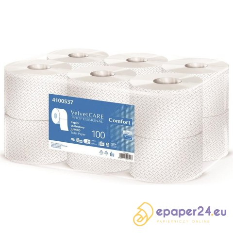 Papier toaletowy Velvet Care Professional 100m 2w celuloza biały (12) Papier toaletowy Velvet Care Professional 100m 2w celuloza biały (12)
