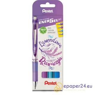 Pióra kulkowe Pentel EnerGel BL77 Lawendowa Prowansja (4)