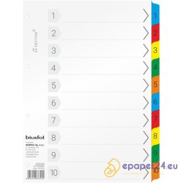 Przekładki kartonowe Biurfol A4 1-10 numeryczne