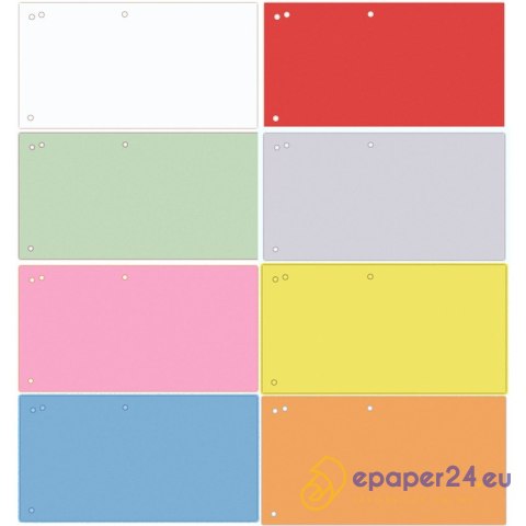 Przekładki kartonowe Office Products 1/3 A4 mix kolorów (100) Przekładki kartonowe Office Products 1/3 A4 mix kolorów (100)
