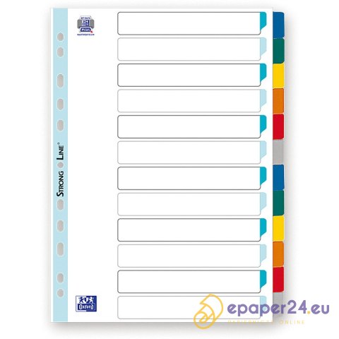 Przekładki mylar Oxford A4 12 kart Przekładki mylar Oxford A4 12 kart