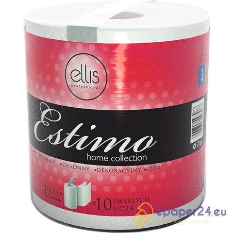Ręcznik w rolce Ellis Estimo 100m 2w celuloza białe Ręcznik w rolce Ellis Estimo 100m 2w celuloza białe