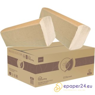 Ręczniki składane Ellis Ecobrown V-Fold 2w makulatura brązowe (20x150)