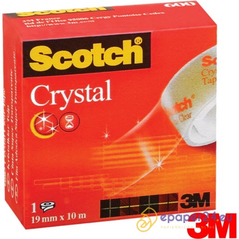 Taśma biurowa Scotch Crystal 19mm/10m transparentna Taśma biurowa Scotch Crystal 19mm/10m transparentna