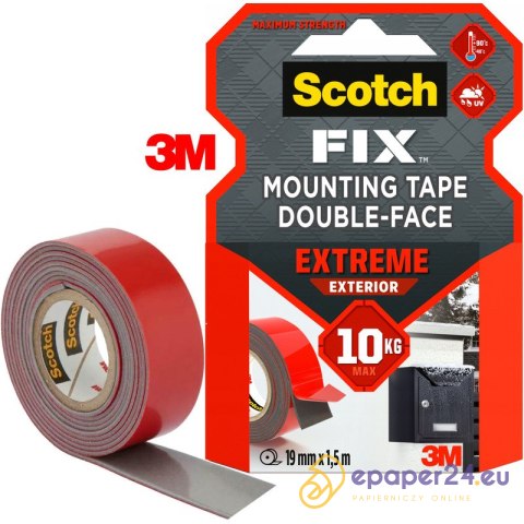 Taśma montażowa Scotch Fix Extreme 19mm/1.5m czarna Taśma montażowa Scotch Fix Extreme 19mm/1.5m czarna