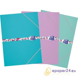 Teczka kartonowa z gumką Oxford Floral Pastel A4 mix kolorów