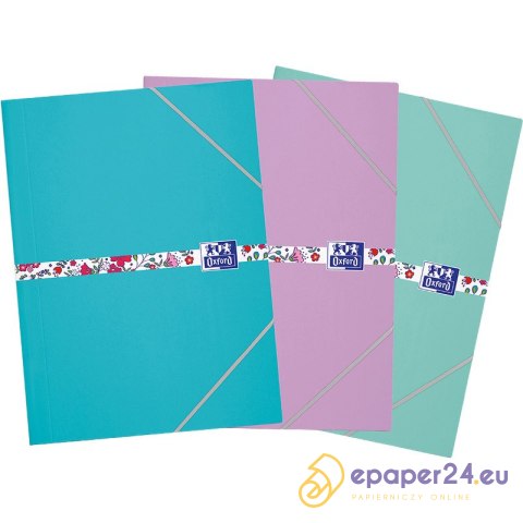 Teczka kartonowa z gumką Oxford Floral Pastel A4 mix kolorów Teczka kartonowa z gumką Oxford Floral Pastel A4 mix kolorów