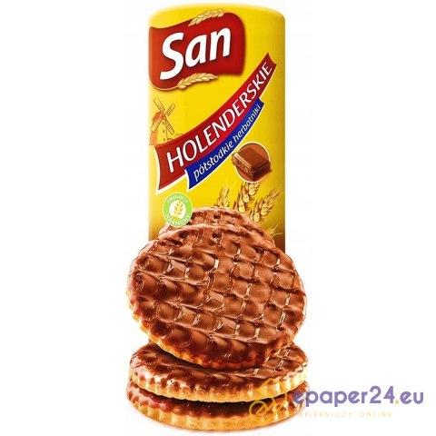 Ciastka San Łakotki Holenderskie 170g w czekoladzie Ciastka San Łakotki Holenderskie 170g w czekoladzie