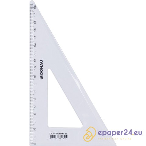 Ekierka plastikowa Donau 19cm 60° transparentna Ekierka plastikowa Donau 19cm 60° transparentna
