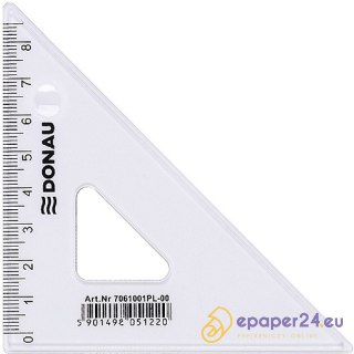 Ekierka plastikowa Donau 8.5cm 45° transparentna