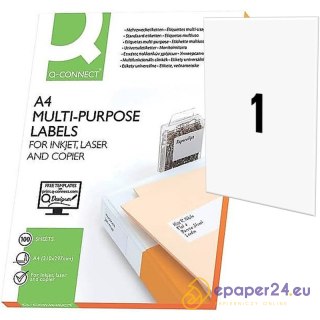 Etykiety Q-Connect A4 210x297mm białe (100)