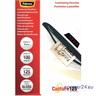 Folia laminacyjna Fellowes 65x95mm/125µm błyszczaca (100)