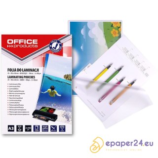 Folia laminacyjna Office Products A3 2x100µm błyszcząca (100)