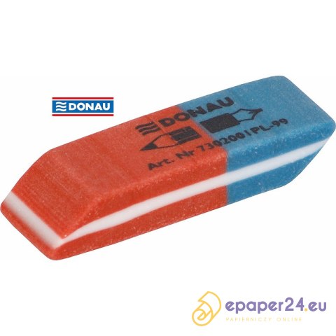 Gumka Donau 40x14x8mm niebiesko-czerwona