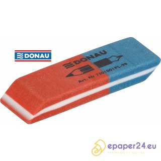 Gumka Donau 57x19x8mm niebiesko-czerwona