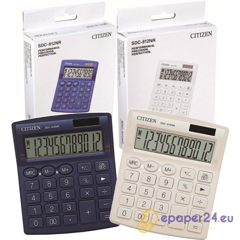Kalkulator Citizen SDC-812NR granatowy Kalkulator Citizen SDC-812NR granatowy