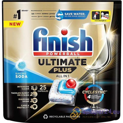 Kapsułki do zmywarki Finish Ultimate Plus All-in-1 Baking Soda (25) Kapsułki do zmywarki Finish Ultimate Plus All-in-1 Baking Soda (25)