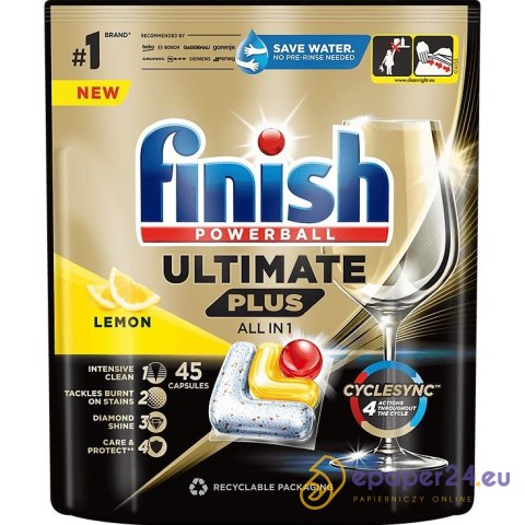 Kapsułki do zmywarki Finish Ultimate Plus All-in-1 Lemon (45) Kapsułki do zmywarki Finish Ultimate Plus All-in-1 Lemon (45)