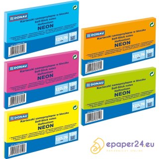 Karteczki Donau 127x76mm neon zielone (100)