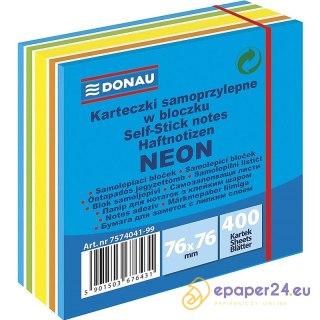 Karteczki Donau 76x76mm neon mix kolorów (400)