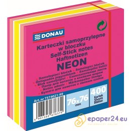 Karteczki Donau 76x76mm neon mix kolorów (400)
