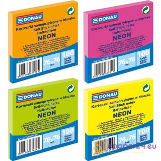 Karteczki Donau 76x76mm neon pomarańczowe (100)