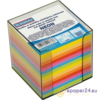 Kostka papierowa w pojemniku Donau 95x95x95mm nieklejona kolor