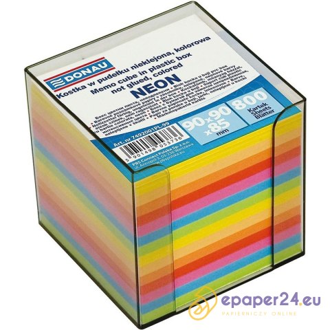 Kostka papierowa w pojemniku Donau 95x95x95mm nieklejona kolor Kostka papierowa w pojemniku Donau 95x95x95mm nieklejona kolor
