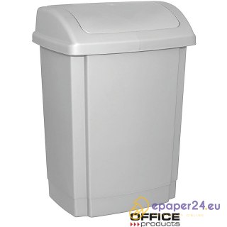 Kosz na śmieci Office Products 15L z pokrywą szary