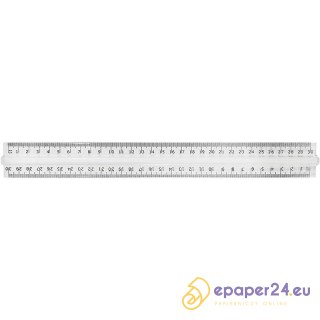 Linijka plastikowa Donau 30cm z uchwytem transparentna