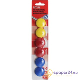 Magnesy do tablic Office Products śr.30mm mix kolorów (6)